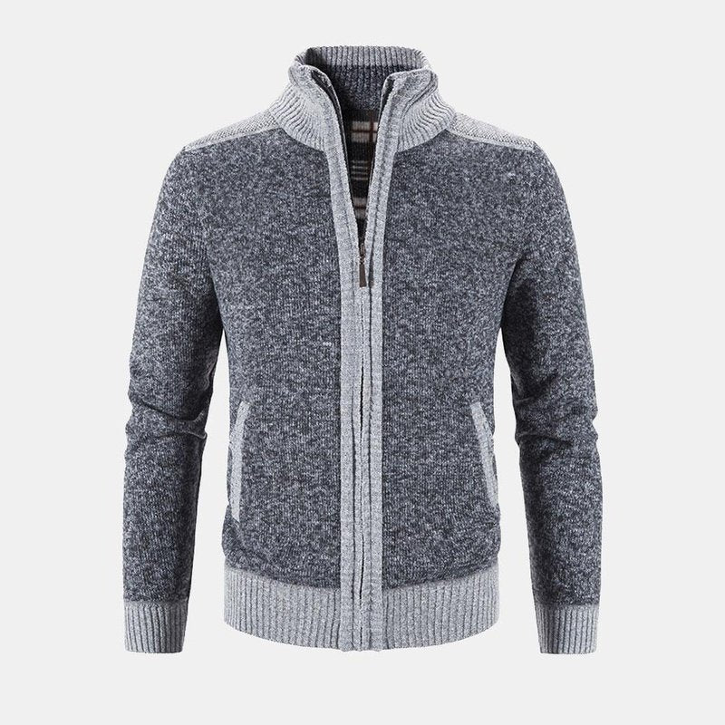 Contrast Zip Up Sweater