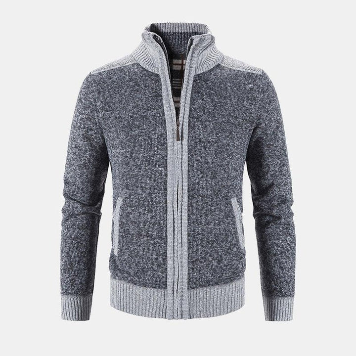 Contrast Zip Up Sweater