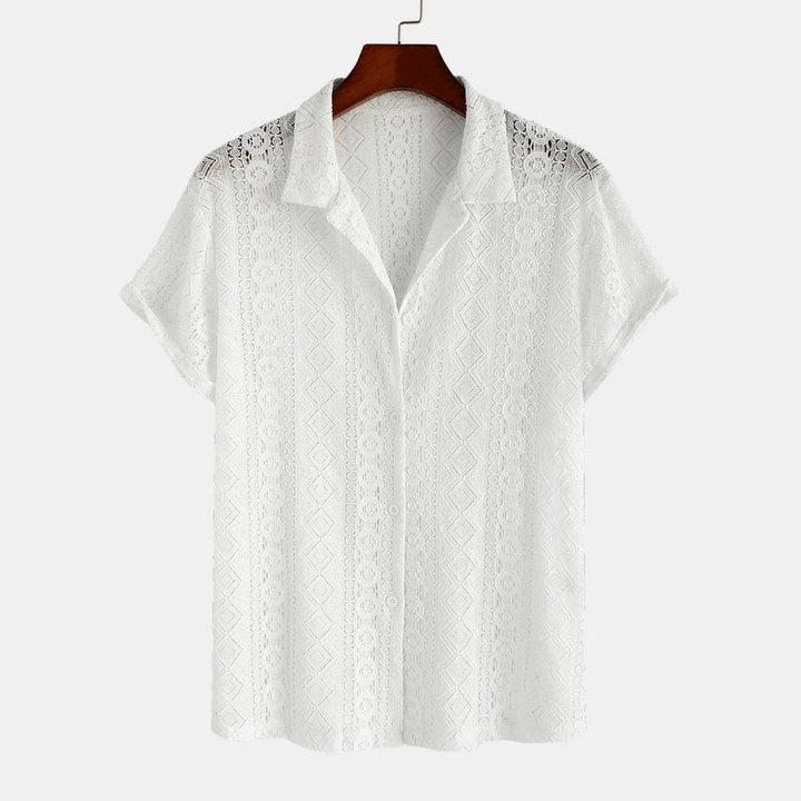Geometry Textured Cuban Shirt