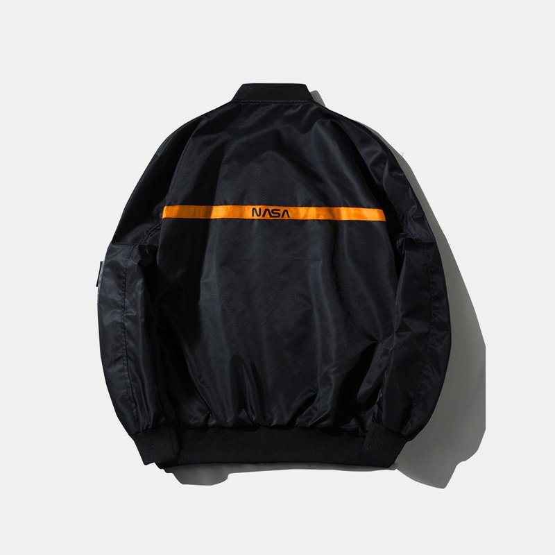 Oversized NASA Print Bomber Jacket