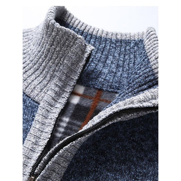 Contrast Zip Up Sweater