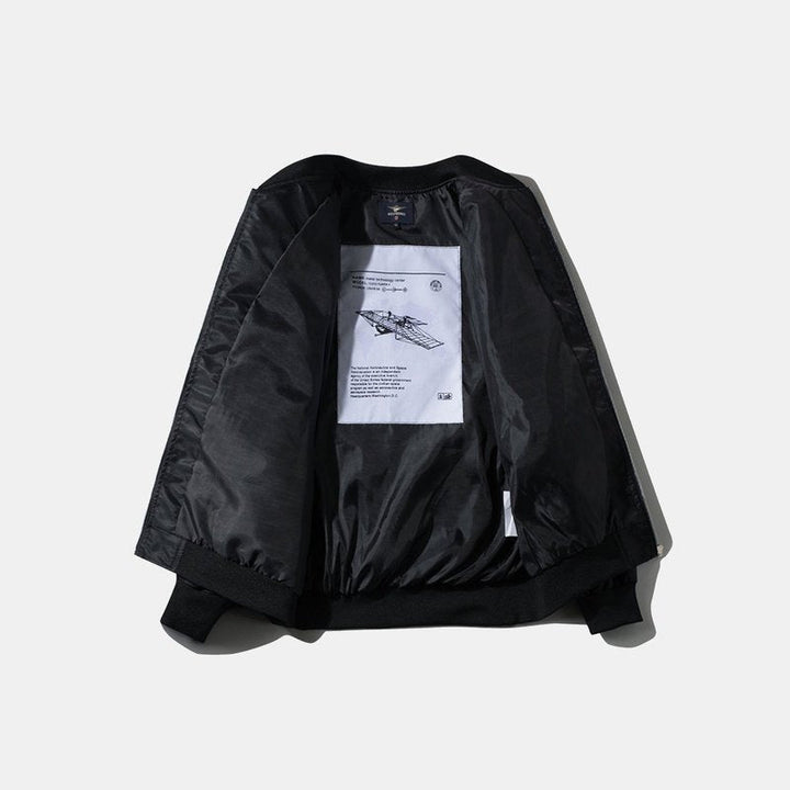 Oversized NASA Print Bomber Jacket