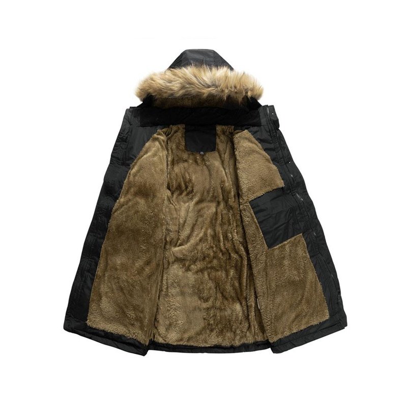 Faux Fur Collar Detachable Hooded Coat