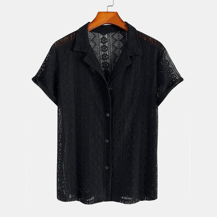 Geometry Textured Cuban Shirt