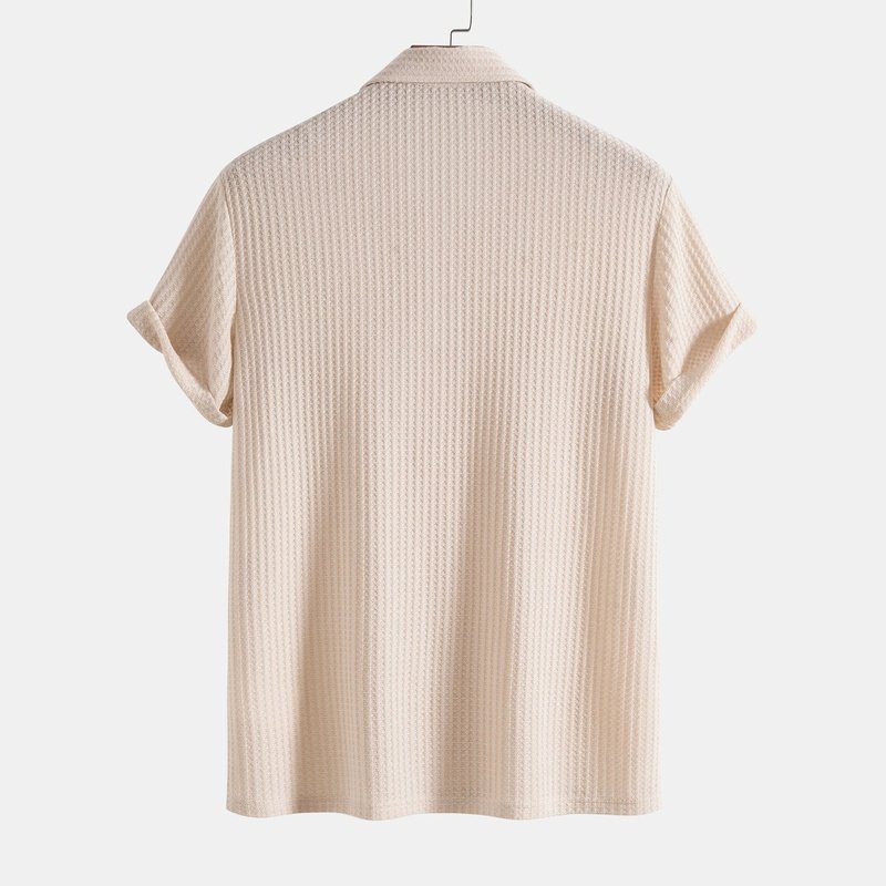 Knitted Waffle Polo Shirt