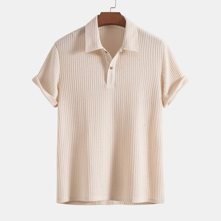 Knitted Waffle Polo Shirt