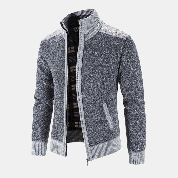 Contrast Zip Up Sweater