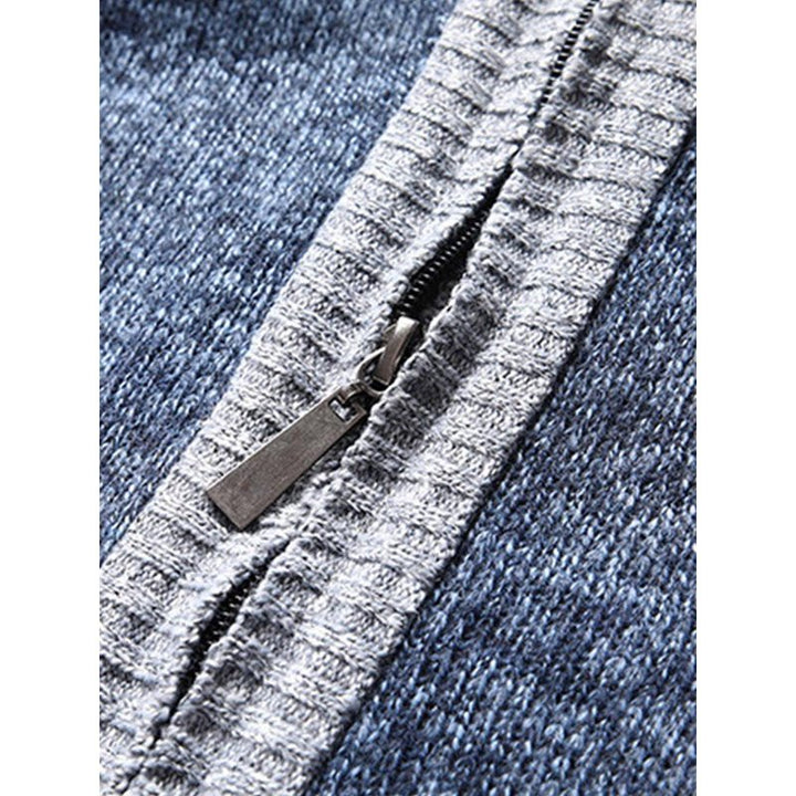 Contrast Zip Up Sweater