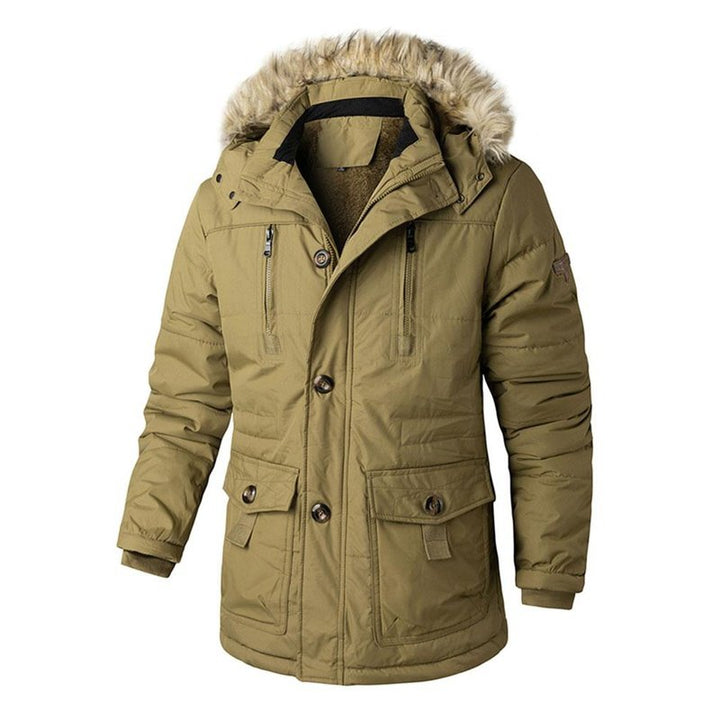 Faux Fur Collar Detachable Hooded Coat