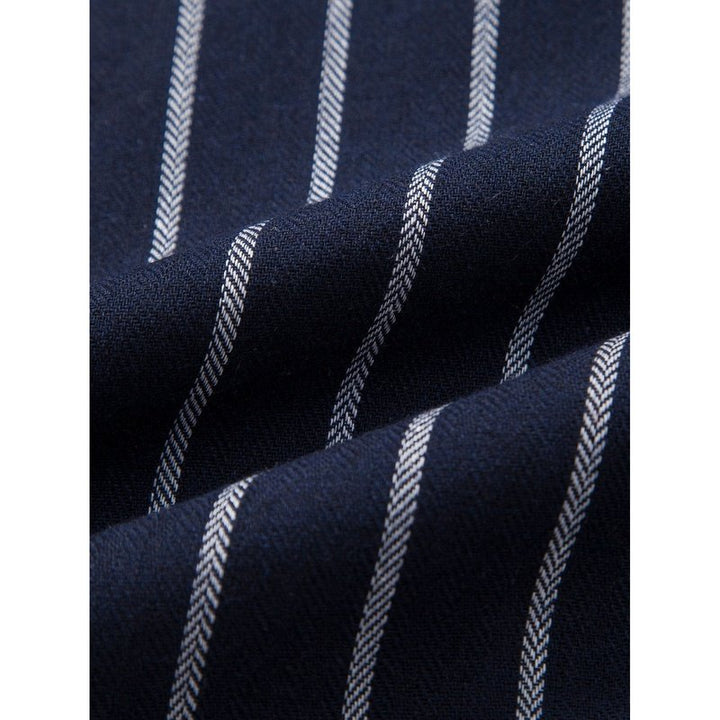 Cotton Blend Striped Button Up Shirt